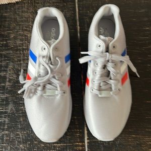 Size 9.5 silver adidas